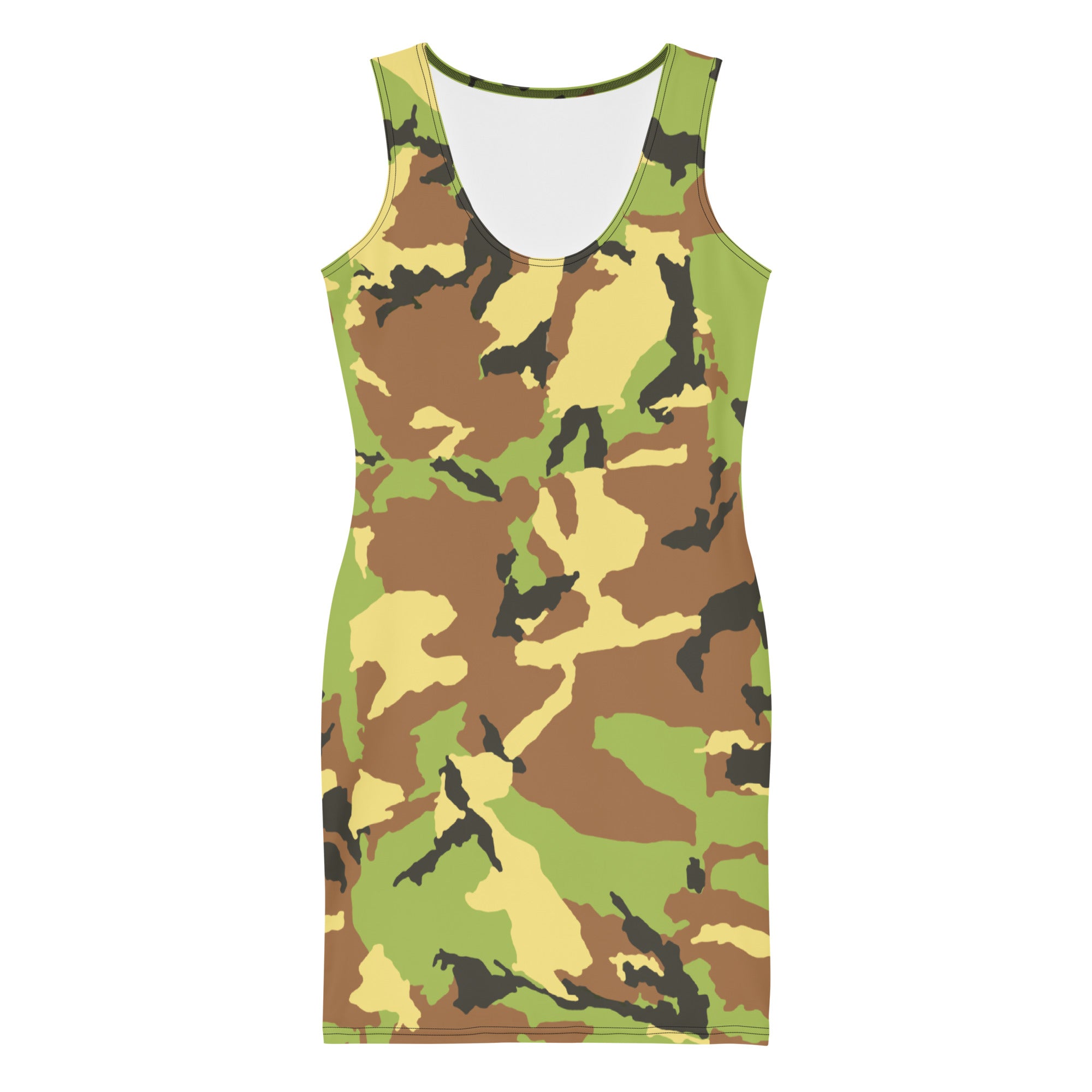 Green Camo Bodycon Dress