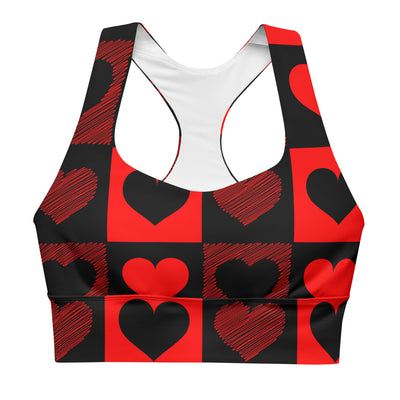 Hearts Longline Sports Bra
