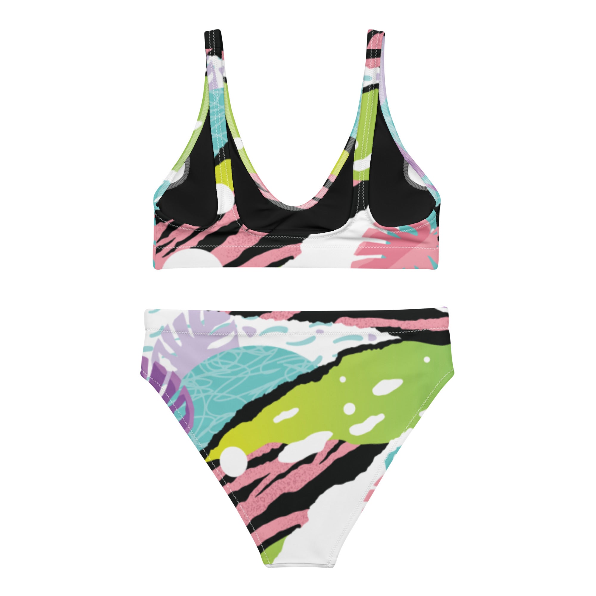 Pink Art High-Waisted Bikini