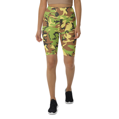 Green Camo Biker Shorts