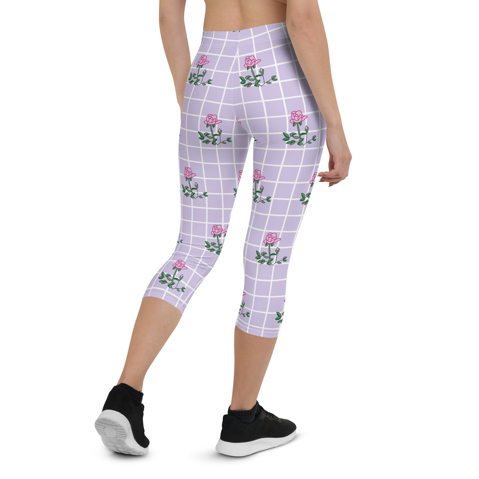 Pink Rose Capri Leggings