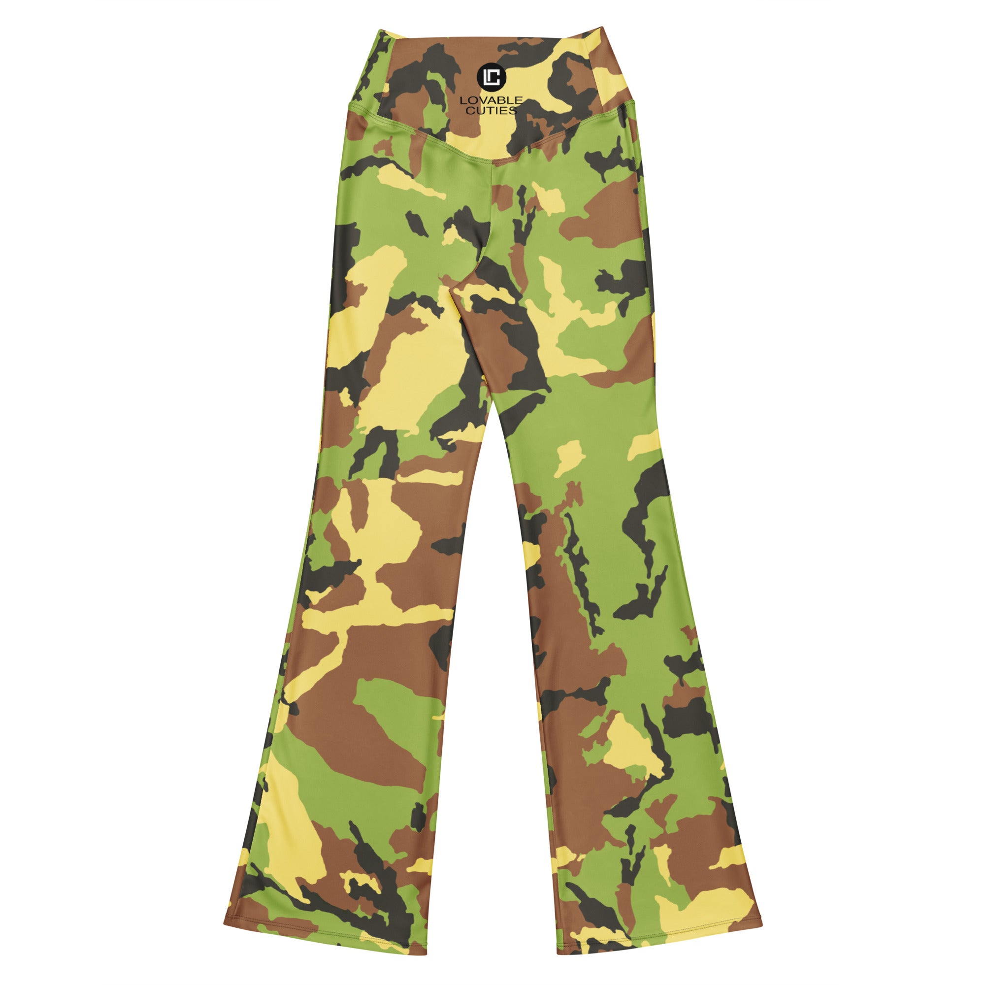 Green Camo Flare leggings