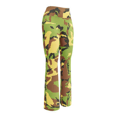 Green Camo Flare leggings