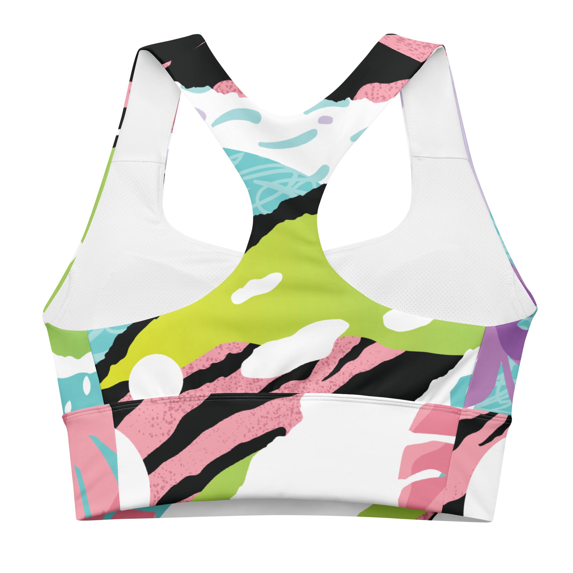 Pink Art Longline Sports Bra