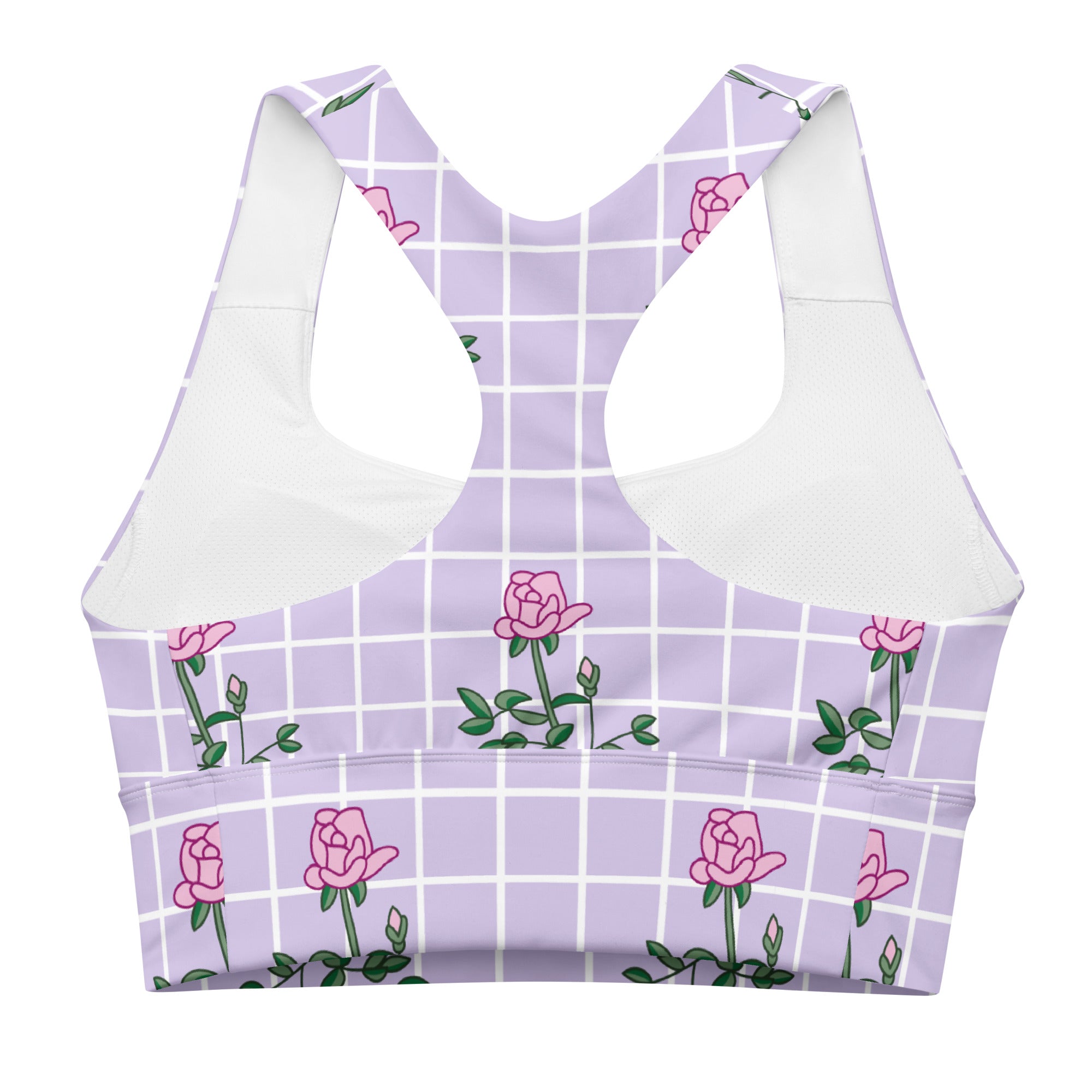 Pink Rose Longline Sports Bra