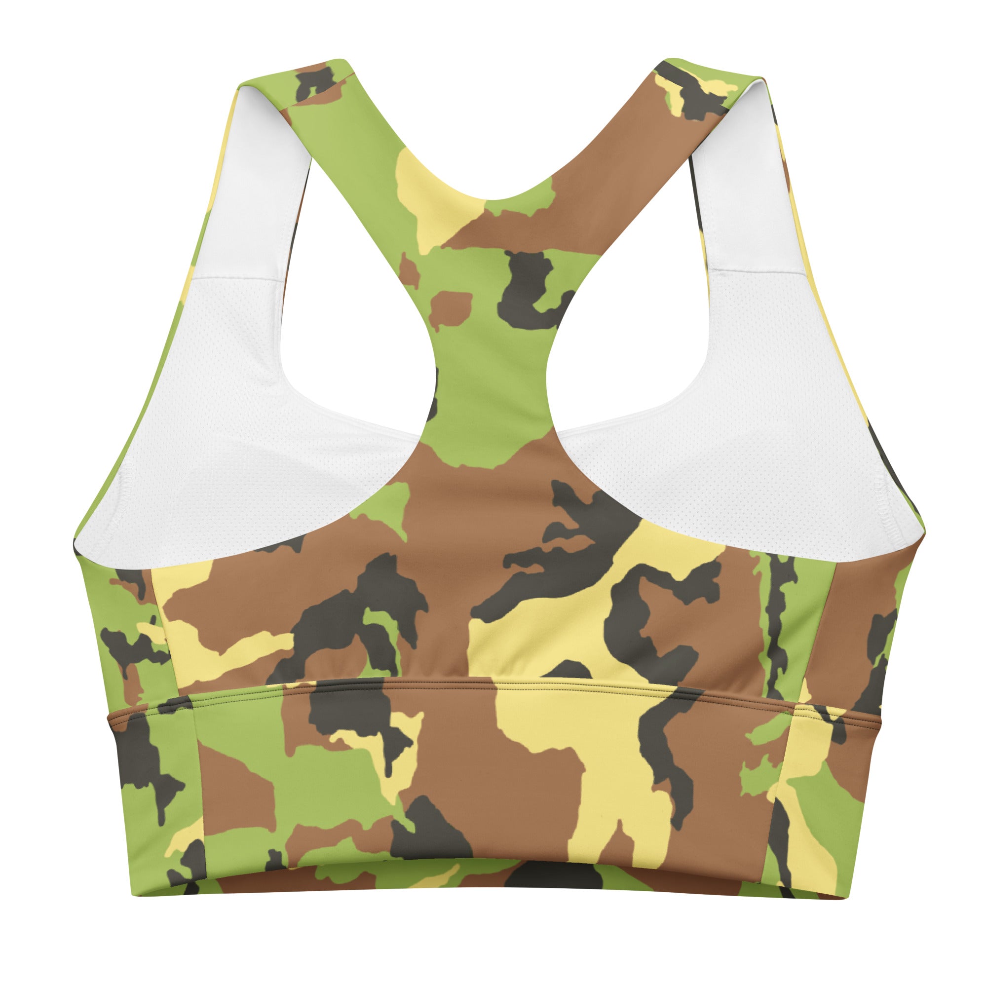 Green Camo Longline Sports Bra