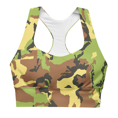 Green Camo Longline Sports Bra