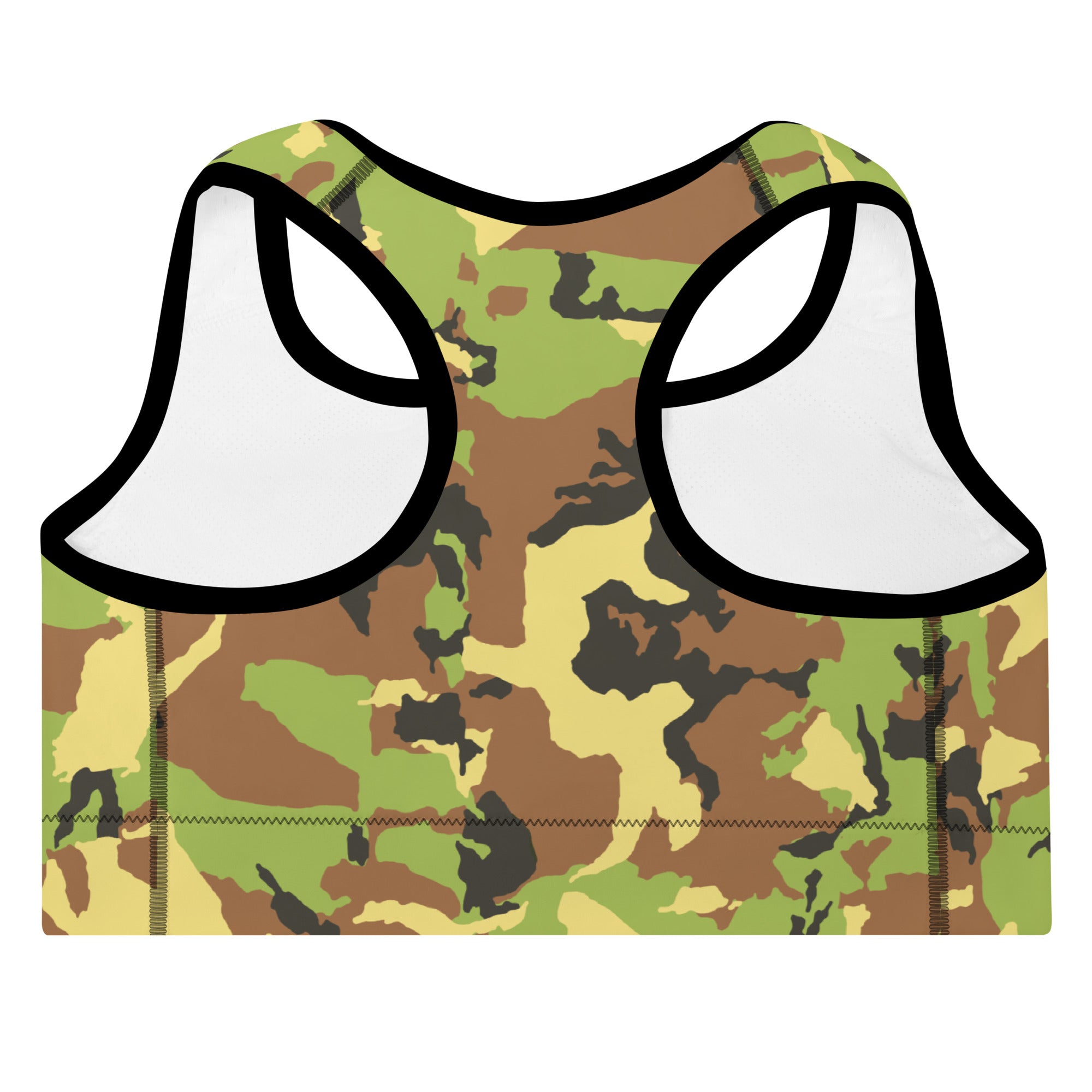 Green Camo Padded Sports Bra