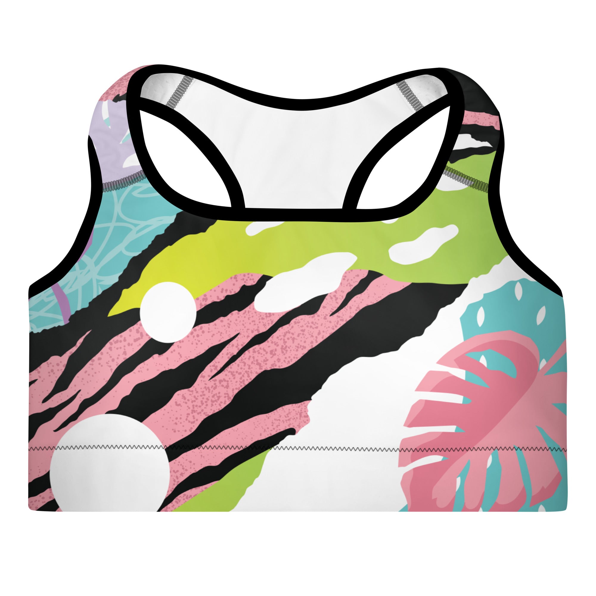 Pink Art Padded Sports Bra