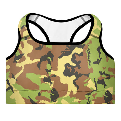 Green Camo Padded Sports Bra