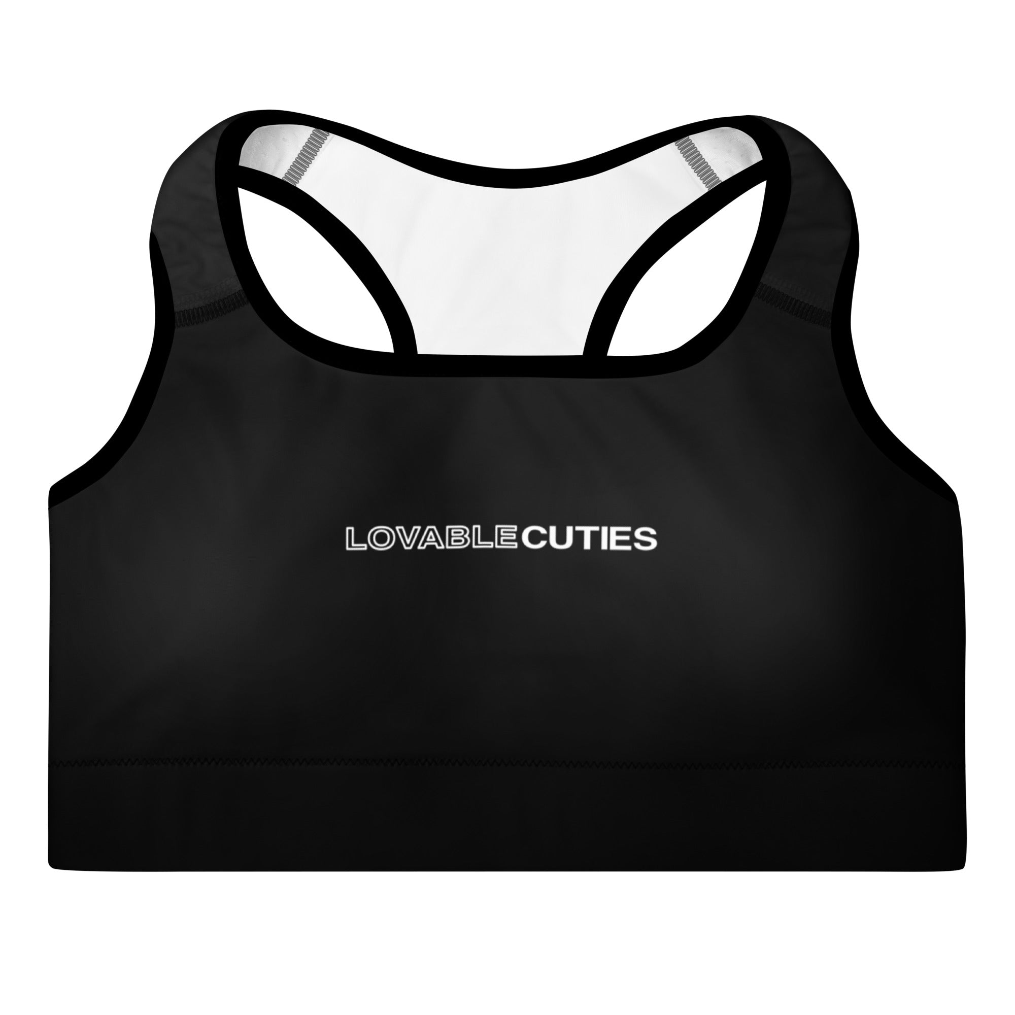 Lovable Cuties Black Padded Sports Bra