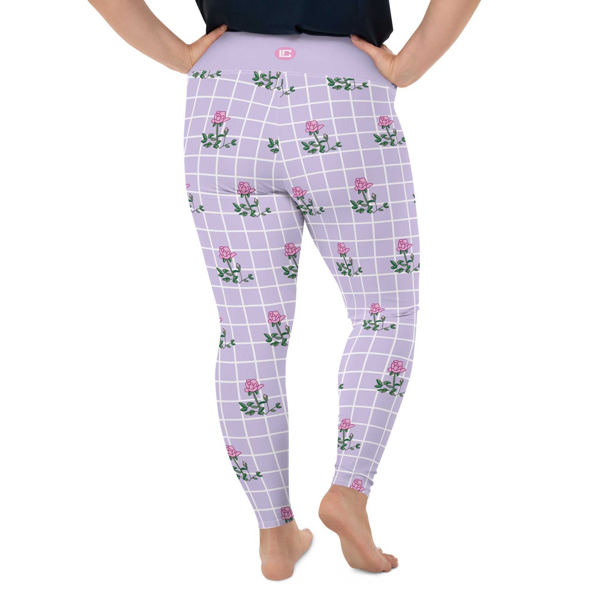 Pink Rose Plus Size Leggings