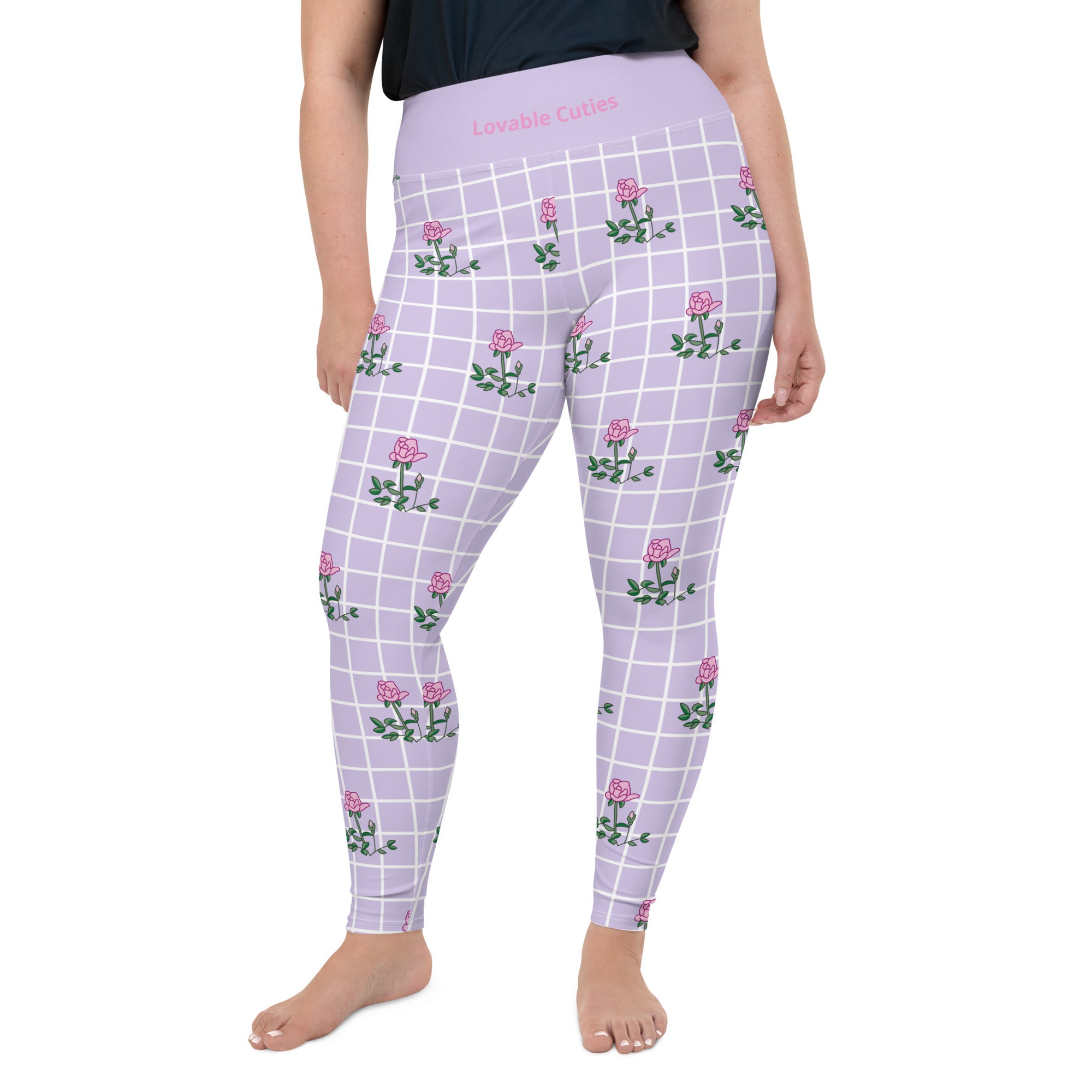 Pink Rose Plus Size Leggings