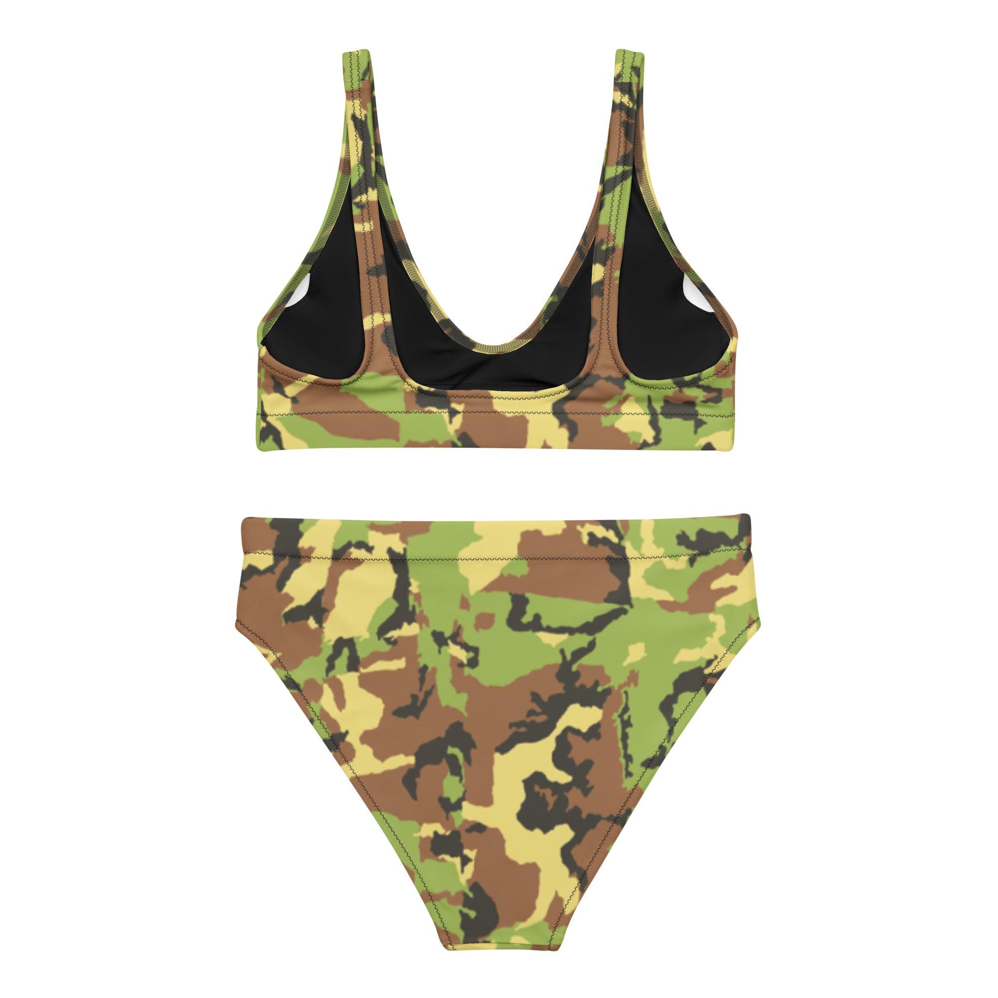 Green Camo High-Waisted Bikini