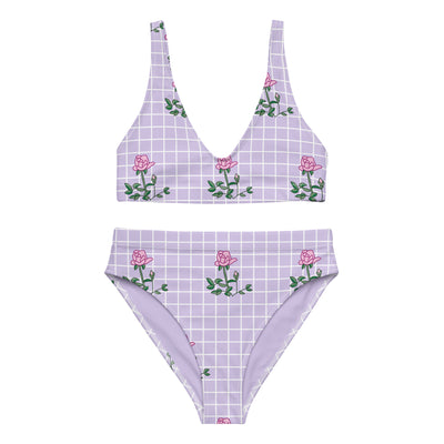 Pink Rose High-Waisted Bikini