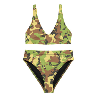 Green Camo High-Waisted Bikini