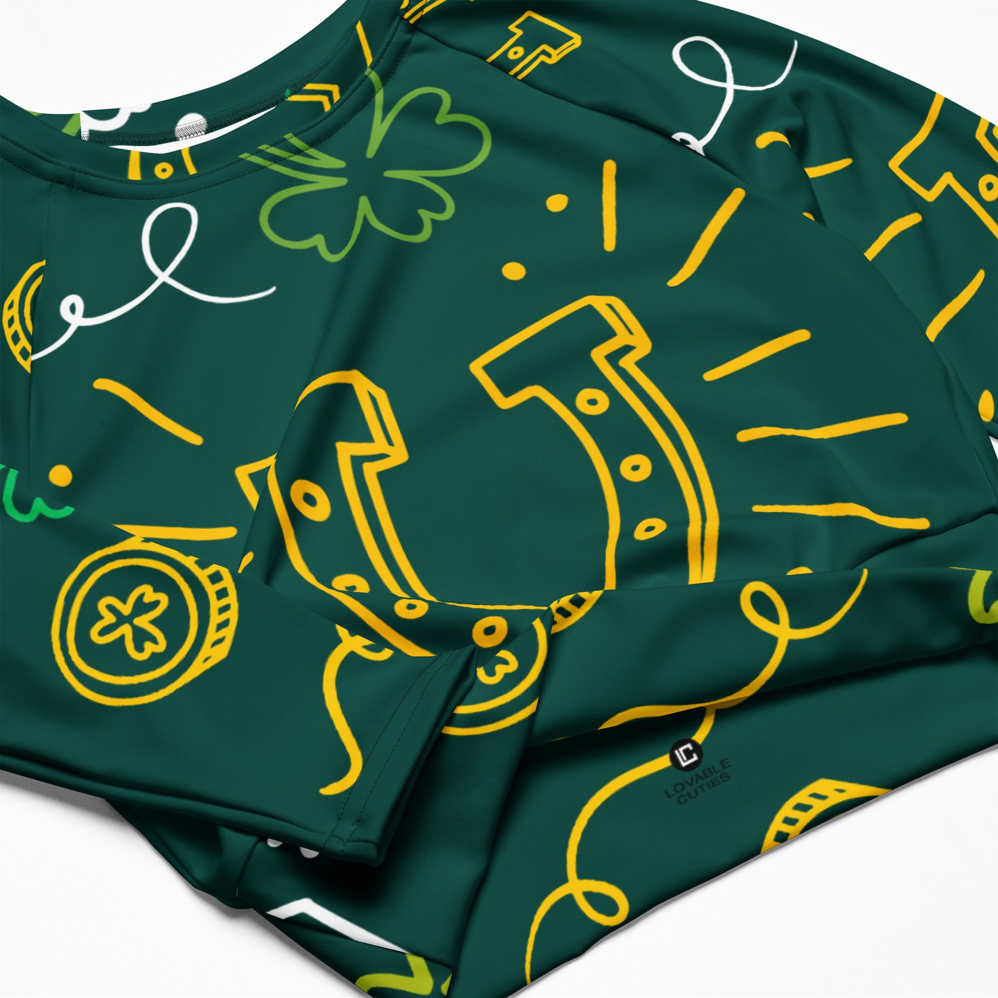 Lucky Irish Long-Sleeve Crop Top