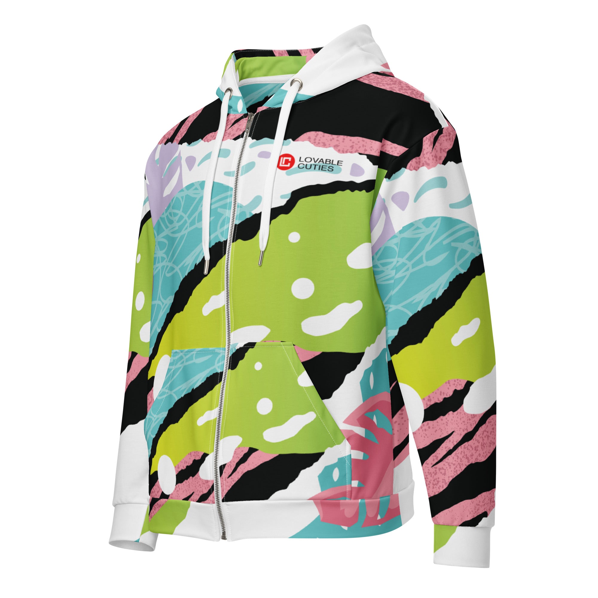 Pink Art Zip Hoodie