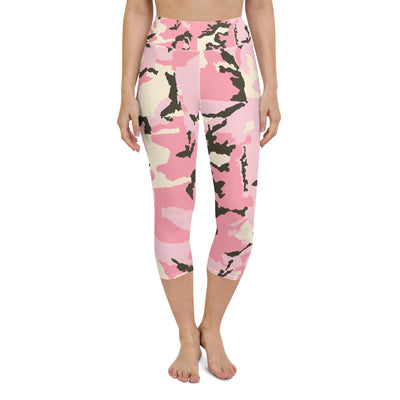 Pink Camo Yoga Capri Leggings