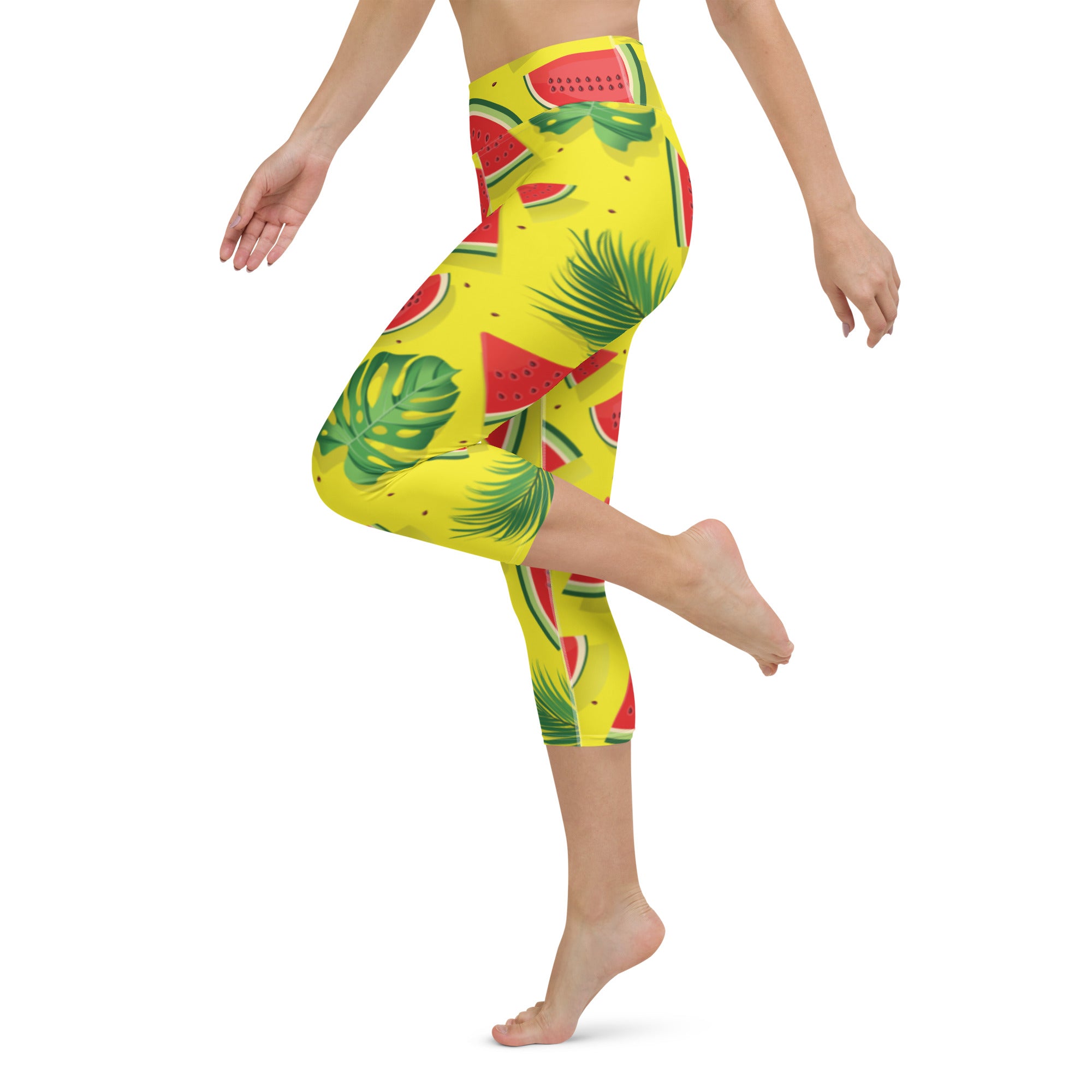 Watermelon Yoga Capri Leggings