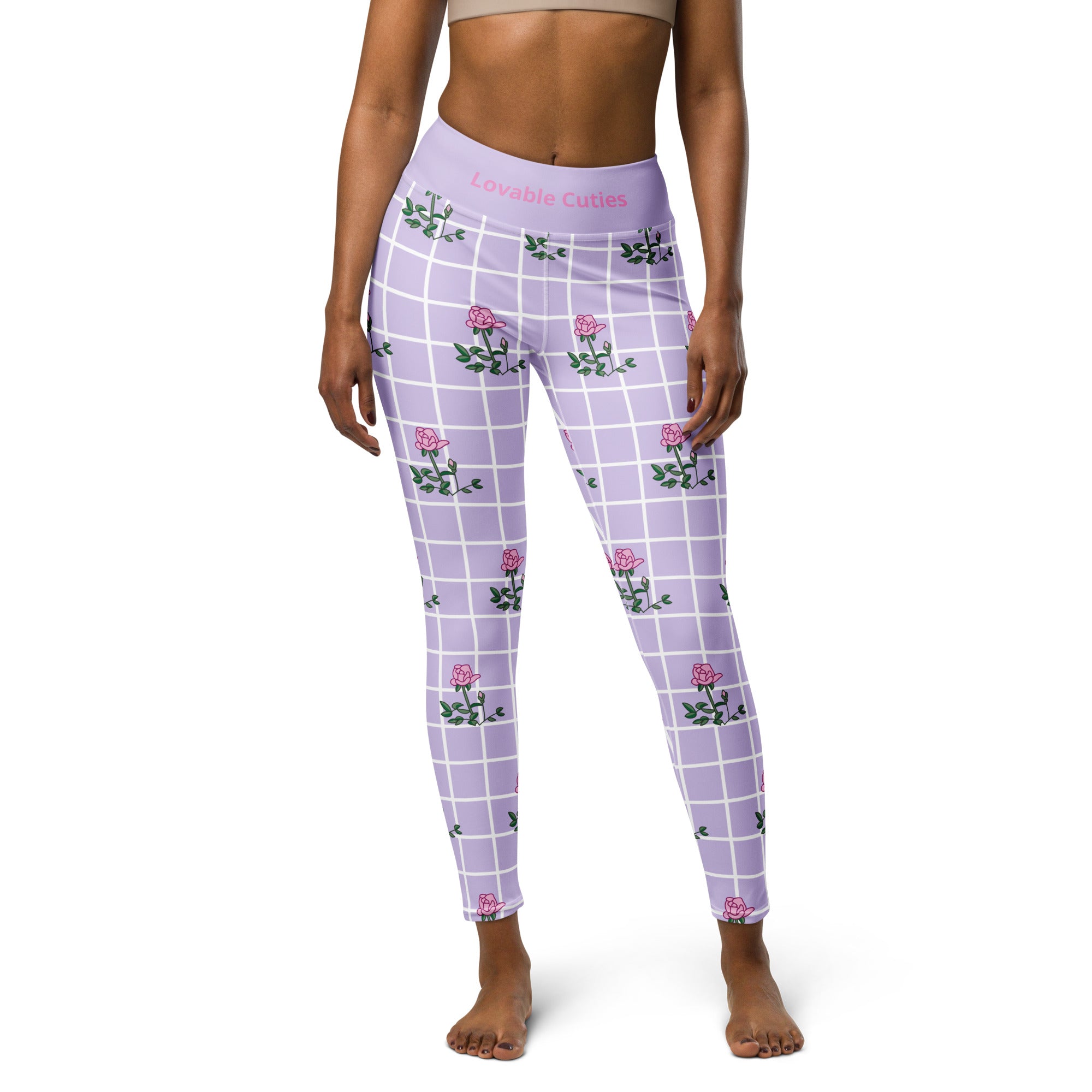 Pink Rose Yoga Leggings