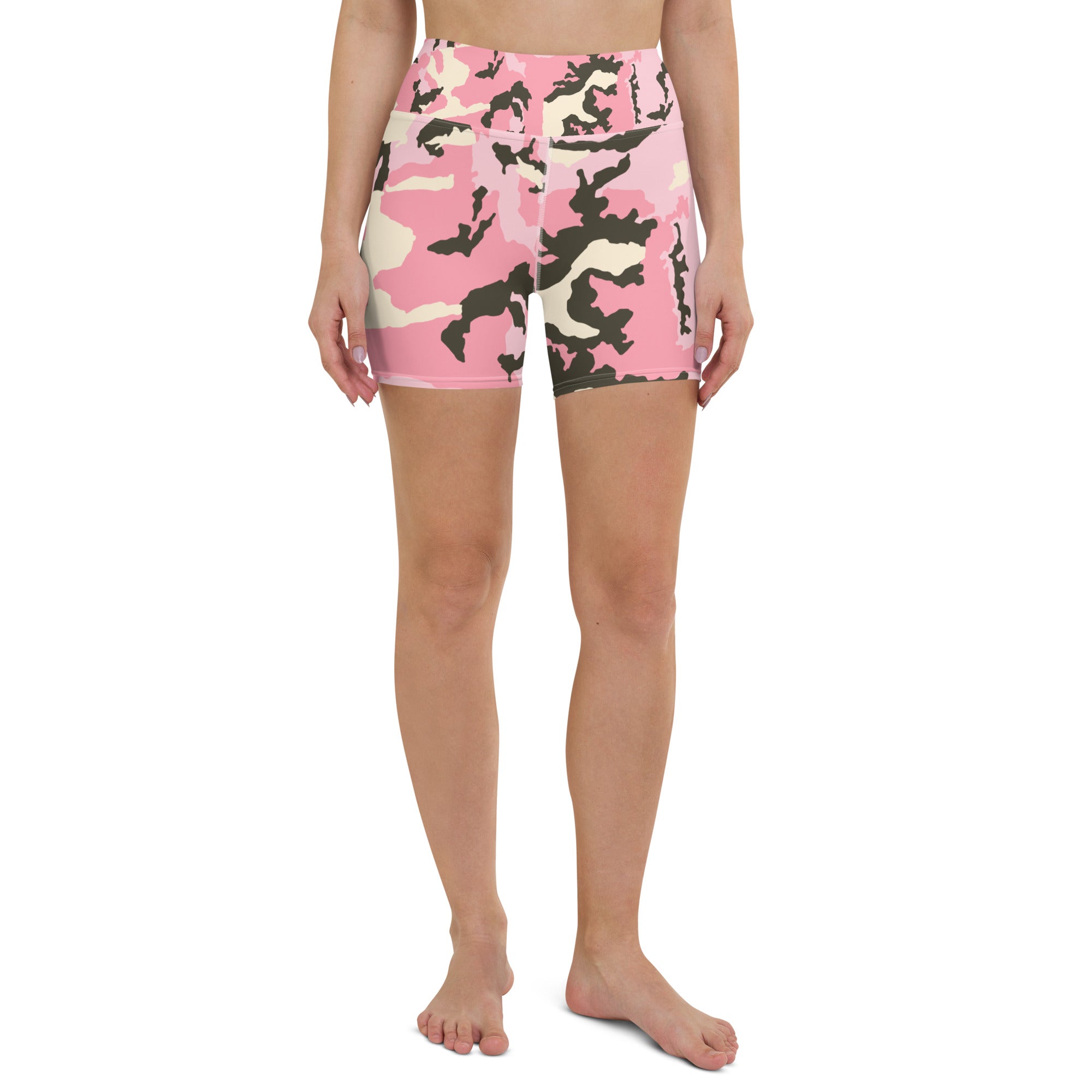 Pink Camo Yoga Shorts