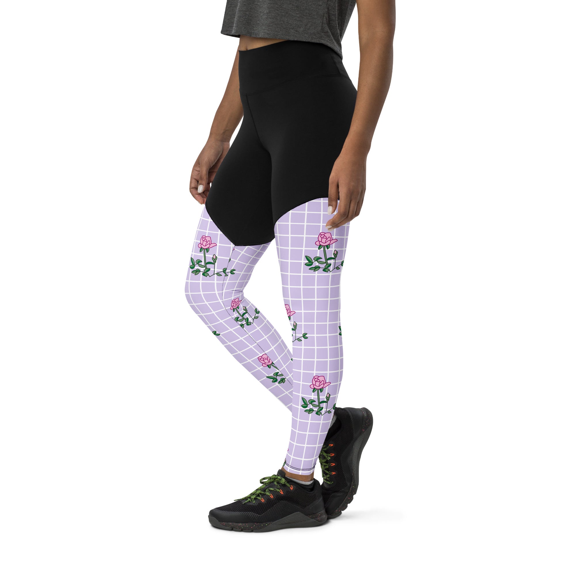 Pink Rose Sports Leggings